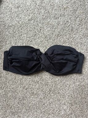 Victoria’s Secret Black Bandeau Bikini Top Gold VS Hardware 34B